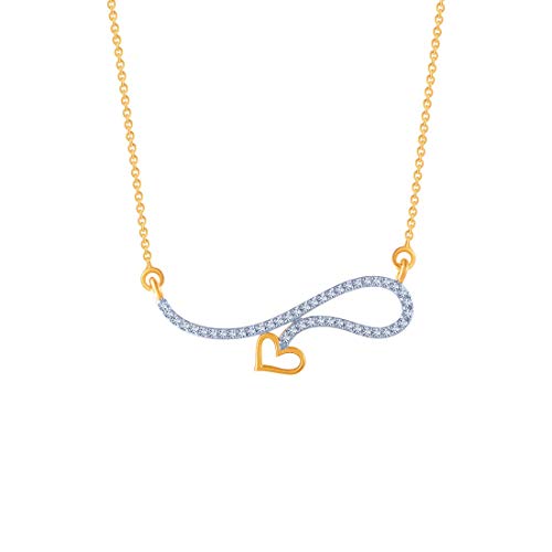 P.C. Chandra Jewellers 14k (585) Yellow Gold and American Diamond Pendant for Women