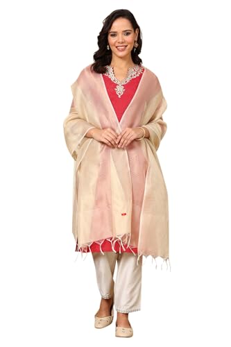 W for Woman Off-White Yarn-Dyed Festive Tissue Fabric Dupatta