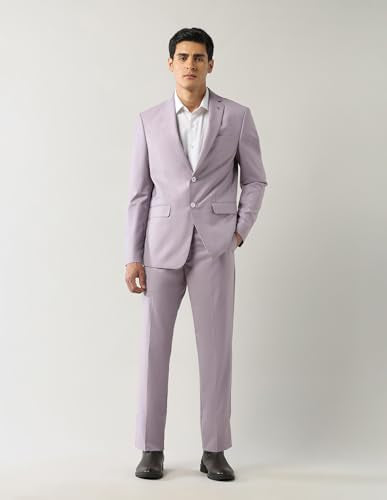 Arrow Men's Polyester Business Suit Pants Set (ARAJSU5531_Light Lavender
