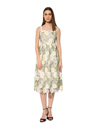 ONLY Women's Embroidered Fit and Flare Multicolor Dress