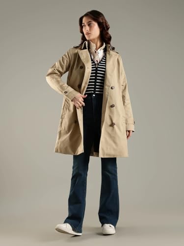Tommy Hilfiger Solid Regular Fit Cotton Trench Coat