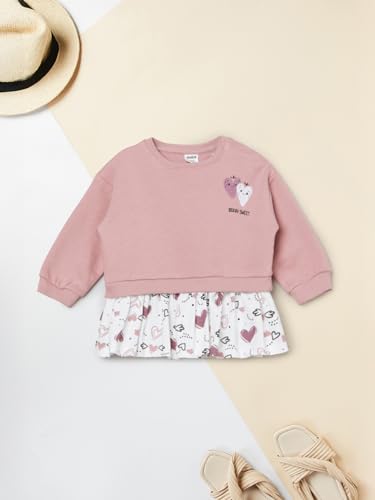 Max Girls Printed Leggings Set (Pink_12-18 M)