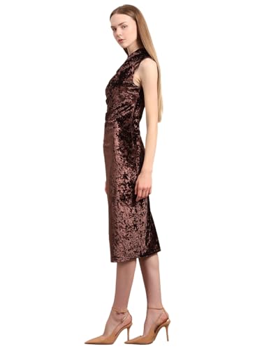 VERO MODA Women's Bodycon Maroon Dress