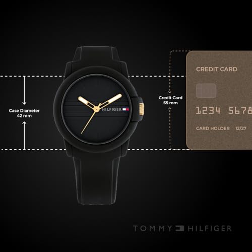 Tommy Hilfiger Analog Black Dial Silicone Strap Watch for Women