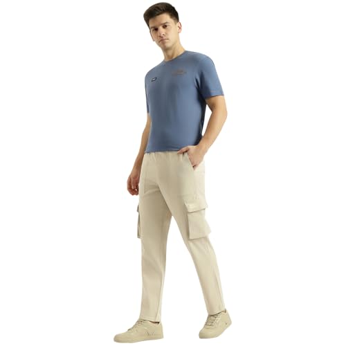 United Colors of Benetton Relaxed Fit Solid Mid Rise Cargo Pant (Size: 40) - 26P4CTWB0811I902 Cream
