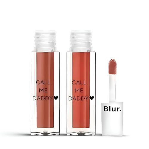 Blur India Mini Call Me Daddy Liquid Lipstick Combo Pack of 2 – Brick & Nude Brown | Warm-Toned Matte Lip Duo | 2.5ml Each