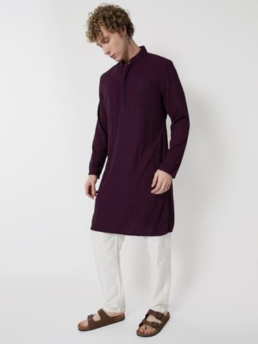 Max Men's Rayon Regular Kurta (TSSLGPA2503NS_Wine