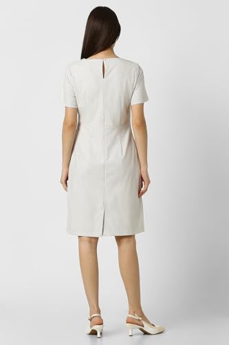Van Heusen Women's Polyester Blend Modern Knee-Length Dress (VWDRCRGBE82656_White