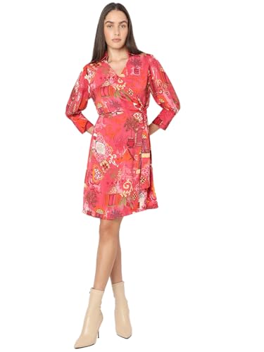 VERO MODA Women's Fit and Flare Red Dress