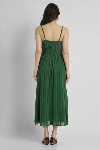 American Eagle Women's Cotton Blend Modern Calf Length Dress (WES0398458300_Green