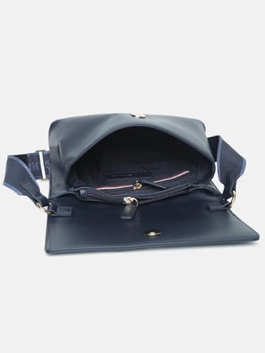 Solid Blue Polyurethane Sling Bag