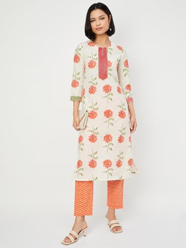 Max Women's Cotton Blend Kurta Set (CTKST54024