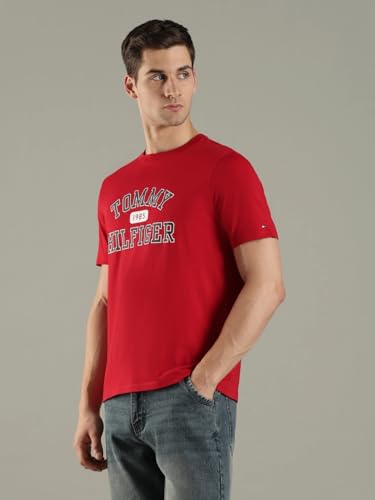 Logo Regular Fit Cotton T-Shirt Red