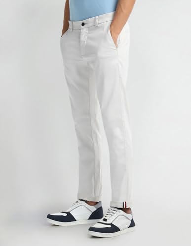 Arrow Men's Slim Casual Pants (ASAHTR2481_White