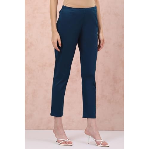 Rangriti Women's Slim Pants (RMMCORE5005AW22CBLU_Cobalt Blue