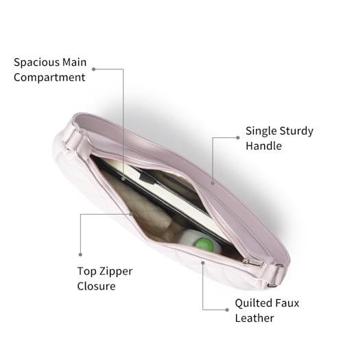 Fastrack Quilted Crush Shoulder Bag | Faux-Leather Women’s Bag | Zipper Closure with Silver Strap Accents & Utility Pockets | Gifts for Women