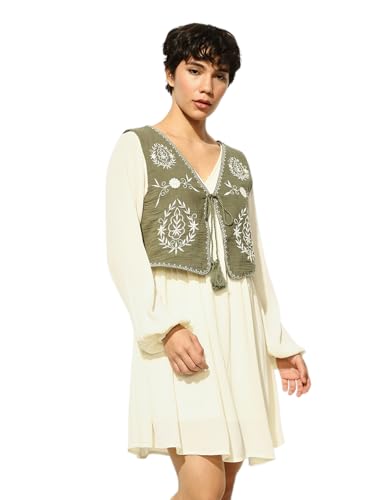 ONLY Women's Fit and Flare White Dress Set