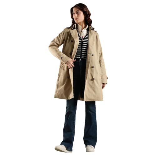 Tommy Hilfiger Solid Regular Fit Cotton Trench Coat