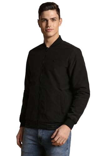 Allen Solly Men Black Solid Full Sleeves Casual Jacket