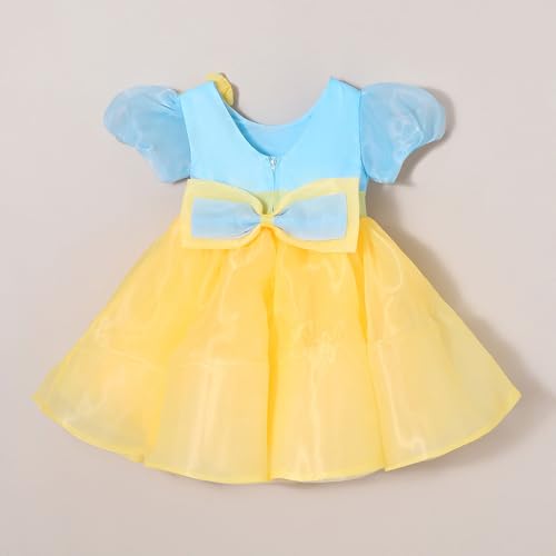 Hopscotch Girls Yellow Short Sleeves Floral Applique Party Dress for Age (18-24 Months)