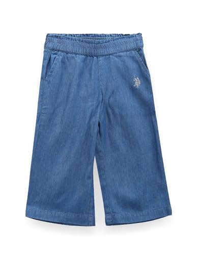 U.S. POLO ASSN. Kids Regular fit Girls Cotton Trousers (UGTRO0011_Blue_3-4Y)