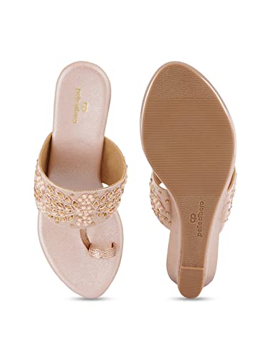 pelle albero Rose Gold-Toned Embellished Wedges PA-GF-07_SULTAN