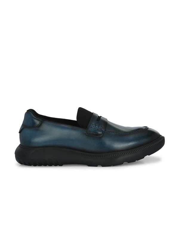 HITZ Men's Blue Leather Semi Formal Shoes - UK 7
