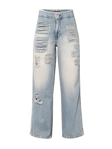 ONLY Women's Solid Straight Fit High-Rise Blue Jeans