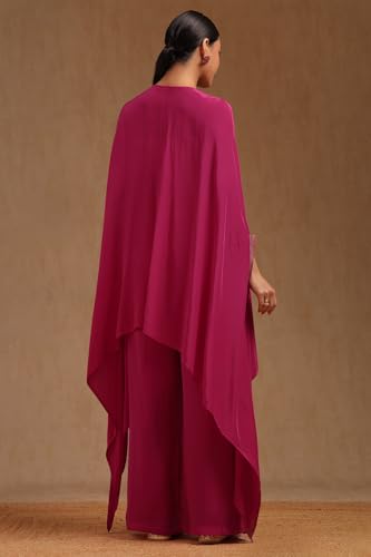 Soch Women's Crepe Kaftan Suit Set (SMUA5KS1079_Fuchsia