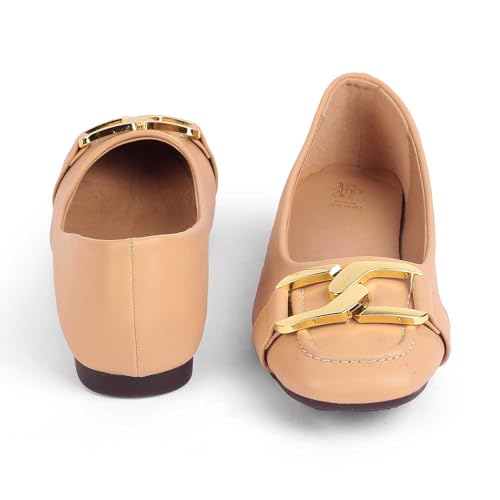 tresmode Pici Women's Ballerina Shoes Footwear Nude, 6 UK / 39 EU - Ladies Ballet Flats Formal Casual Comfortable Wear