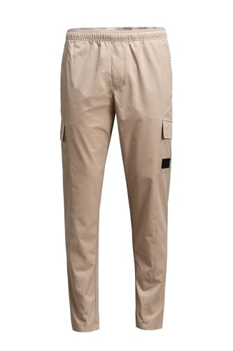 Men Beige Solid Casual Track Pants