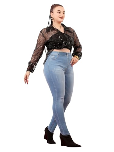 Miss Chase A+ Women's Skinny Fit High Rise Regular Length Stretchable Denim Jeans (APSS19DEN08-27-31-40, Cobalt Blue, 40)
