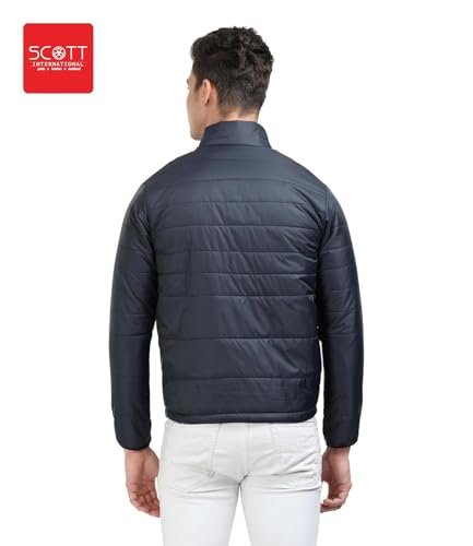 Scott International Men's Padded Quilted Winter Jacket | Puffer Jacket | Padded Nylon Fabric | Full Sleeves | Front Zip Closure | Lightweight Casual Jacket | Travel & Outdoor Winter Wear