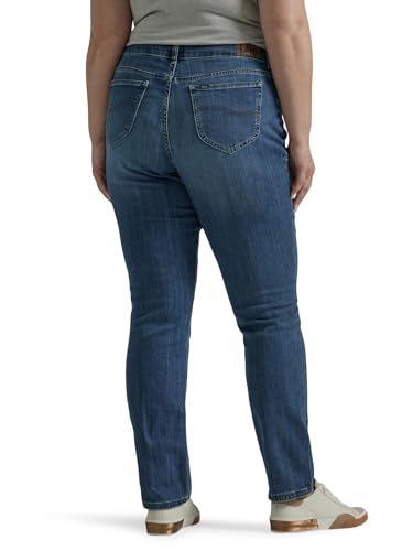 Lee Women's Size Regular Fit Straight Leg Jean, Seattle, 30 Plus Long
