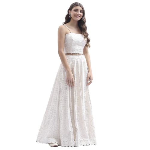 Biba Women Ivory Georgette Lehenga Set_38