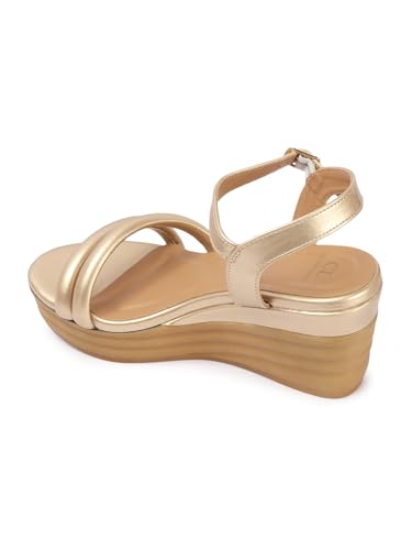 Carlton London Women Sandal,Gold,UK-3