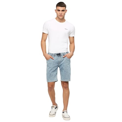 Pepe Jeans Men's Boyfriend Shorts (PM801070Q05_Light Used Indigo Blue