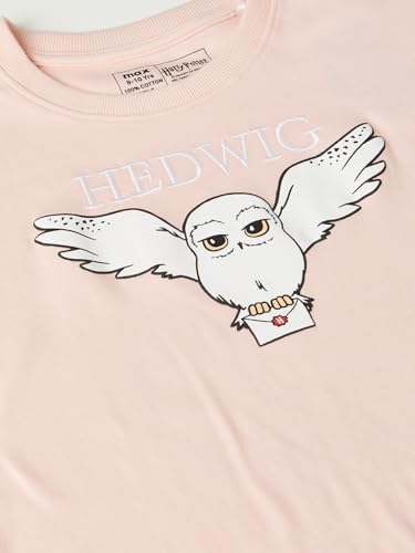 Max Girls Printed T-Shirt(Pink_9-10 Y)