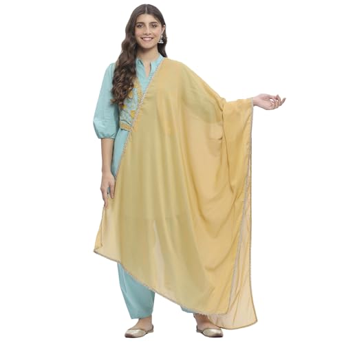 Biba Women Gold Dupatta_Free Size