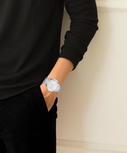 Lacoste.12.12 Metropole Men's 3H Quartz Watch, Stainless Steel Bracelet - Classic, Stylish Timepice - Gift for Him, Silver