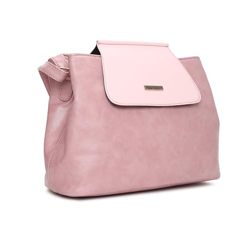 Fastrack Faux Leather Satchel For Women | Trendy Shoulder Bag With Dual Zip-Closure Compartments and Magnetic Flap | Stylish Handbag With Adjustable Strap and Inner Pockets | Trendy Women's Handbags