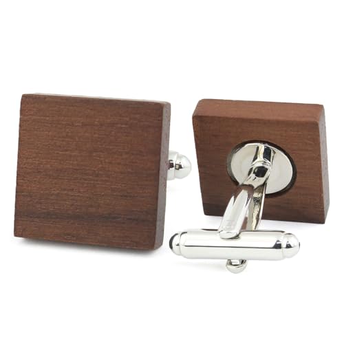 Peluche Natural Walnut Wooden Cufflinks for Men