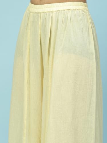 Aarke Ritu Kumar Yellow Embroidered Kurta With Palazzo And Dupatta