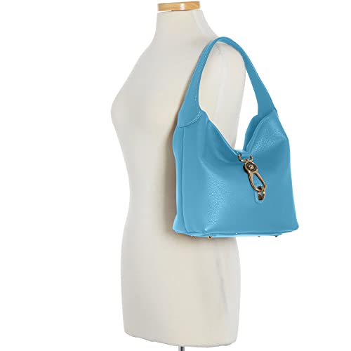 Dooney & Bourke Handbag, Pebble Grain Small Logo Lock Sac Shoulder Bag - Sky Blue, Sky Blue, One Size