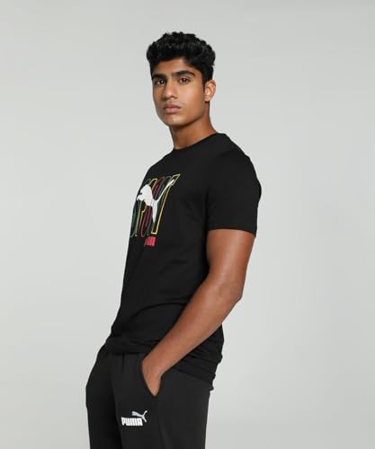 Puma Men's Graphic Print Slim Fit T-Shirt (680847_Black