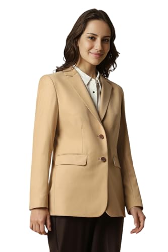 Allen Solly Women's Blazer (AHBZERGPZ50905_Beige