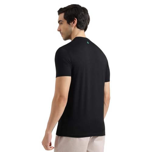 United Colors of Benetton Regular Fit Round Neck Printed T-Shirt (Size : KL) - 26P3ZSTJ3516I100 Black