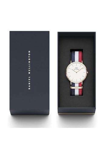 Daniel Wellington Classic Analog Watch for Man with White Round Dial & Multicolor Silicone Strap Band Water Resistant Men's Wrist Watches - DW00100003K
