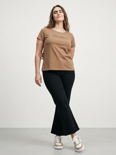 Max Women Printed T-Shirt (Brown_S)
