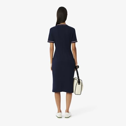 Lacoste Women's Cotton Classic Knee-Length Dress (EF9988GW1_Blue_GW1_40)